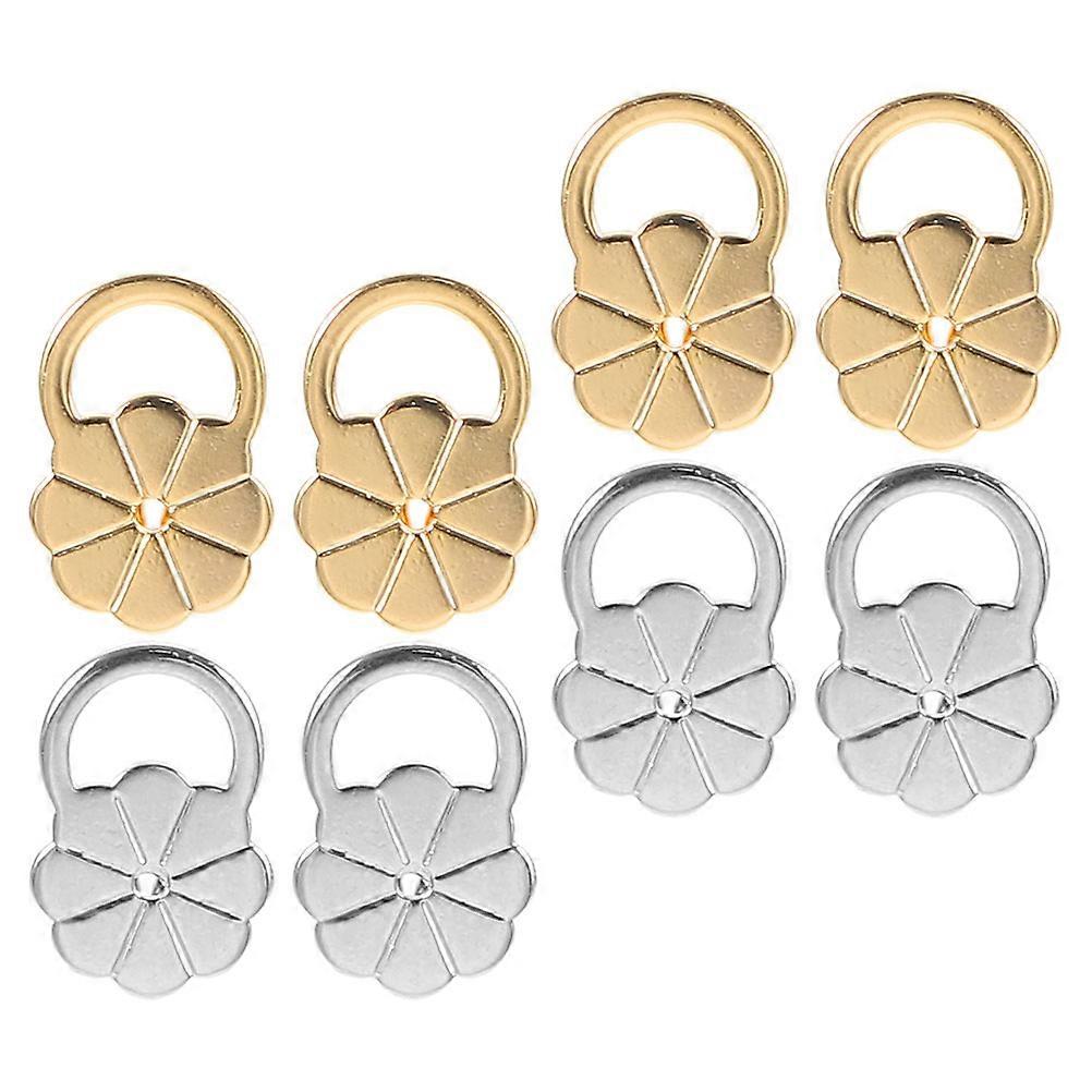 Earring Backs For Droopy Ears 8Pcs Flower Shape Supports For Everyday Use In Assorted Color