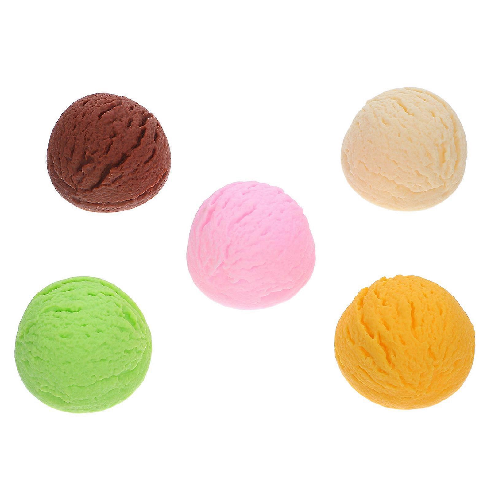 Simulated Ice Cream Ball PVC Model for Decoration 5Pcs Set