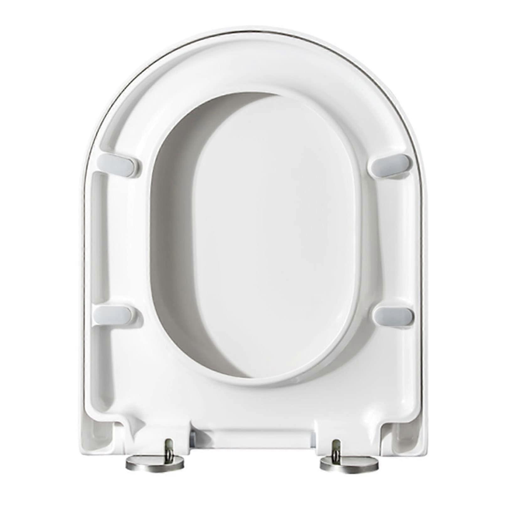 Quiet Close White Elongated Toilet Seat with Soft Close Lid and Heavy Duty Hinges for Easy Install