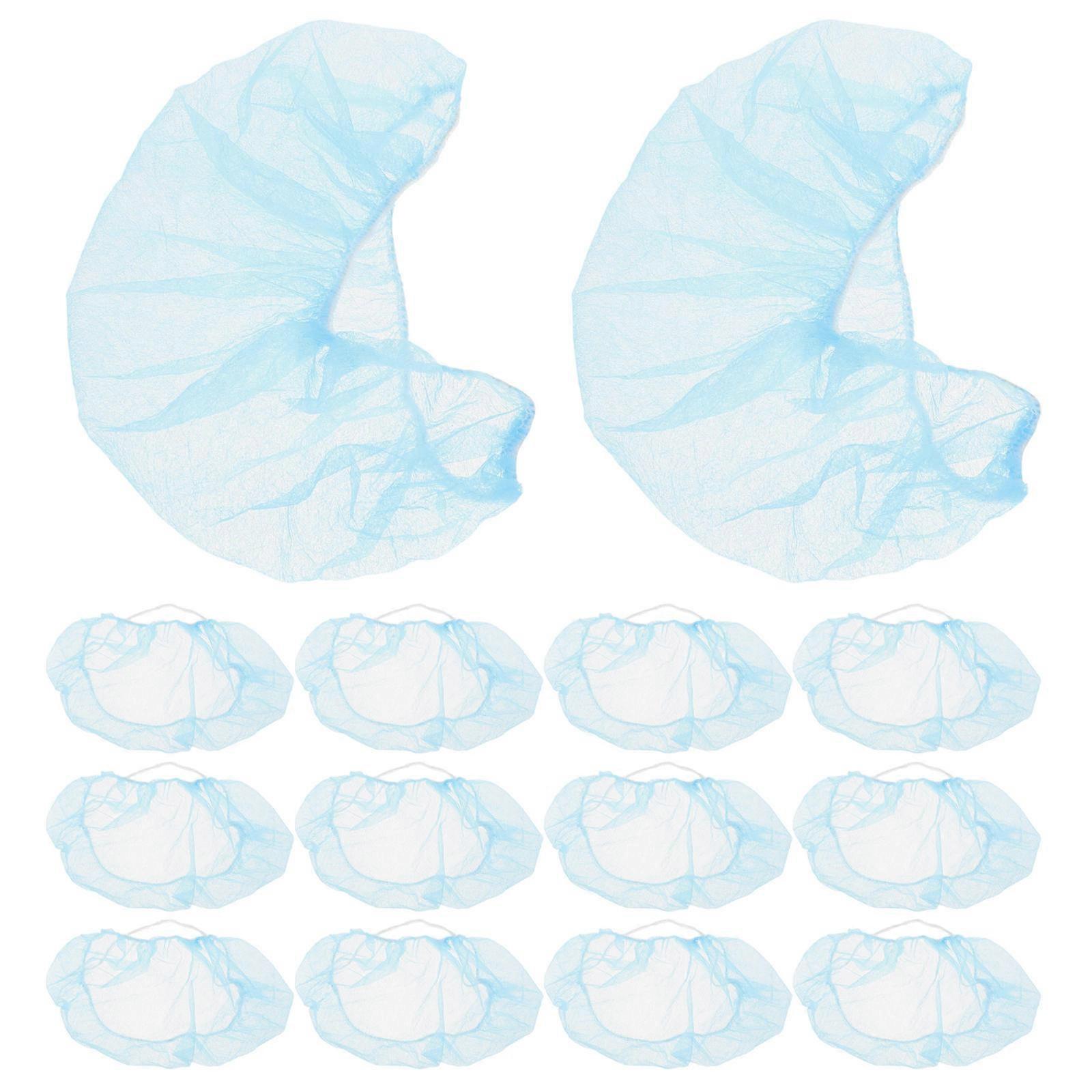 Elastic Beard Cover Disposable Beard Net for Kitchen Use 100Pcs Sky-Blue