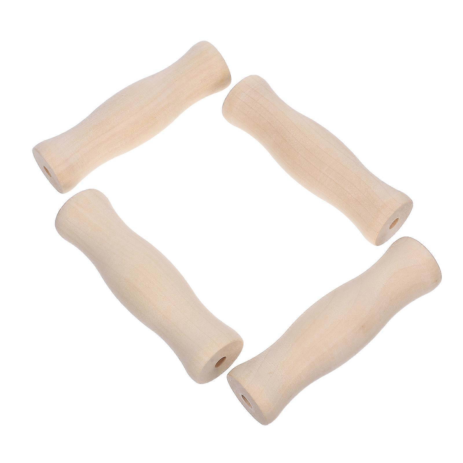 Cooking Tools Handle Wooden Replacement for Barbecue 4Pcs Durable Set