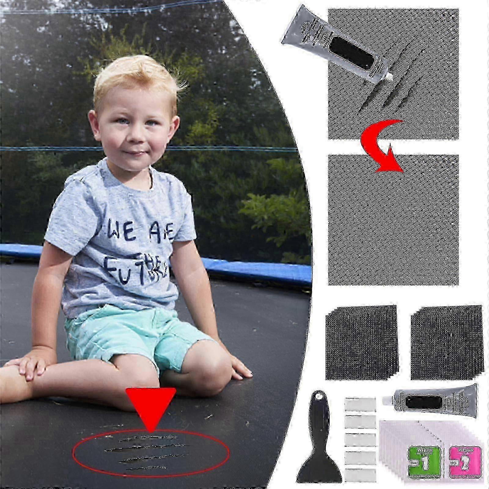Trampoline Patch Repair Kit - Vinyl Patch Set for Hole/Tear Fixing (1ml Glue, 30cm Width)