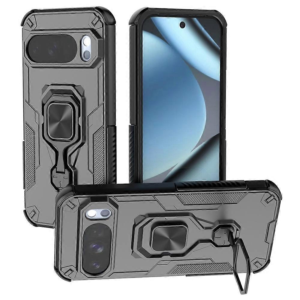 Coque compatible avec Google Pixel 10 Pro, anneau rotatif et support intégré, en PC et TPU antichoc.