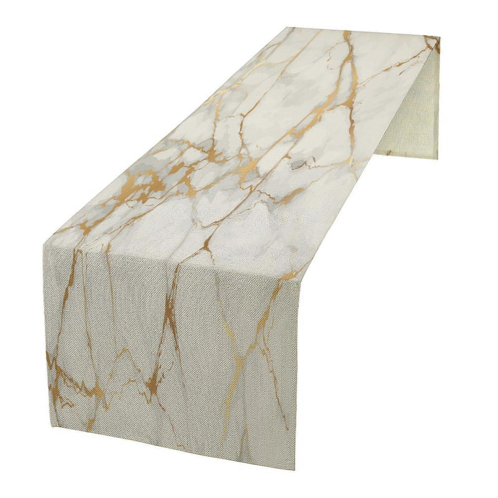 Table Runner 13x36 Inch with Elegant Marble Design for Dining Table, Wedding and Party Decor