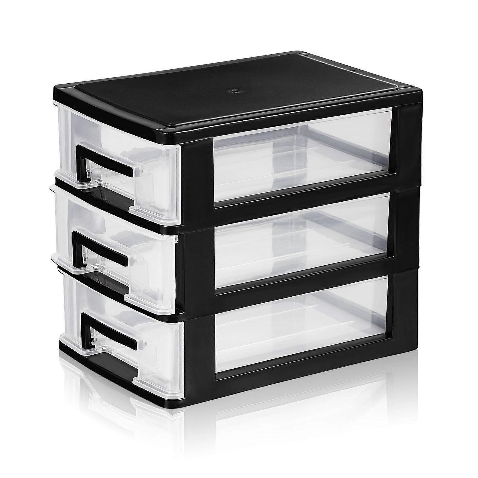 Clear Desktop Drawer Storage Organizer Rack for Storage Use with Three Layers