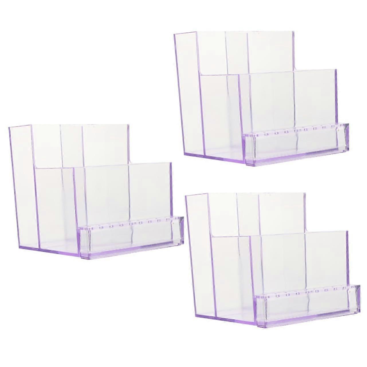 3pcs Clear Nail Drill Bit Holder Organizer Box with Transparent Lid for Secure Storage
