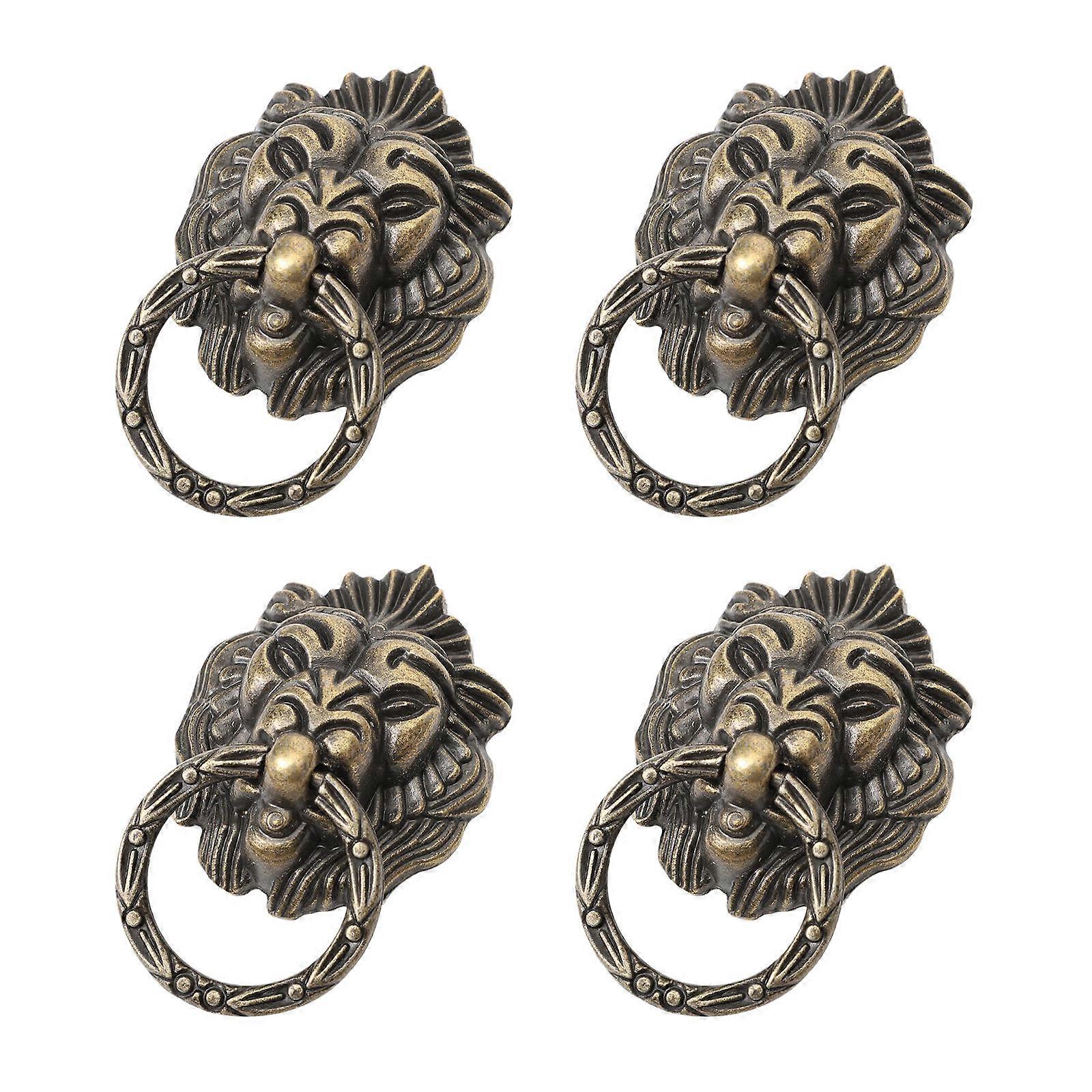 Antique Style Cabinet Handle for Pull Use 4Pcs Lion Head Design Handles