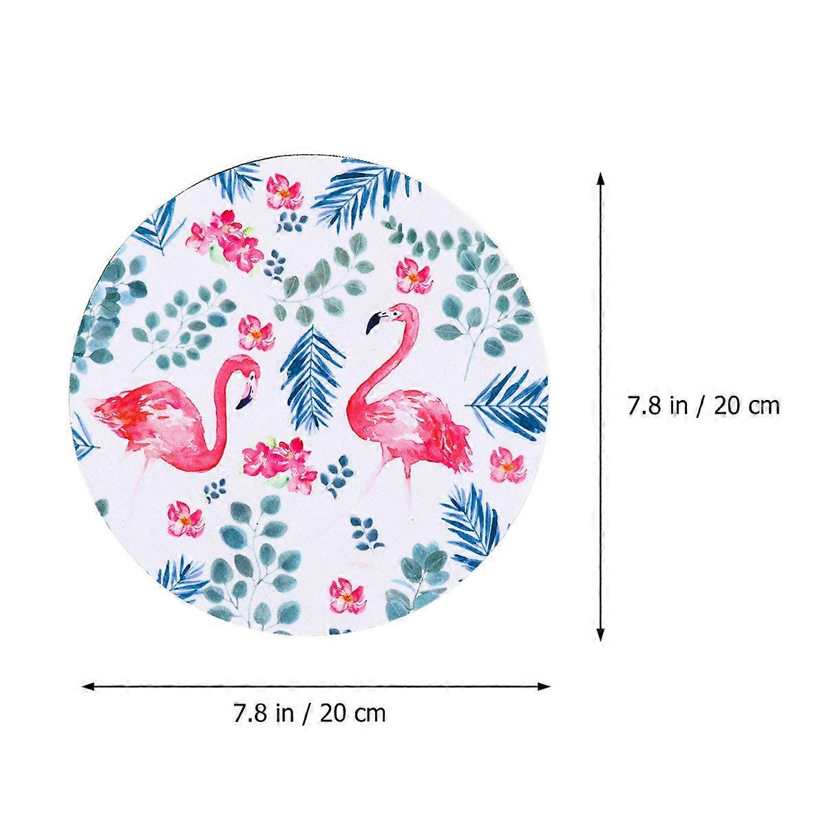 Gaming Mouse Pad Round Mouse Pad for Protection Use 1Pcs Flamingo Pattern