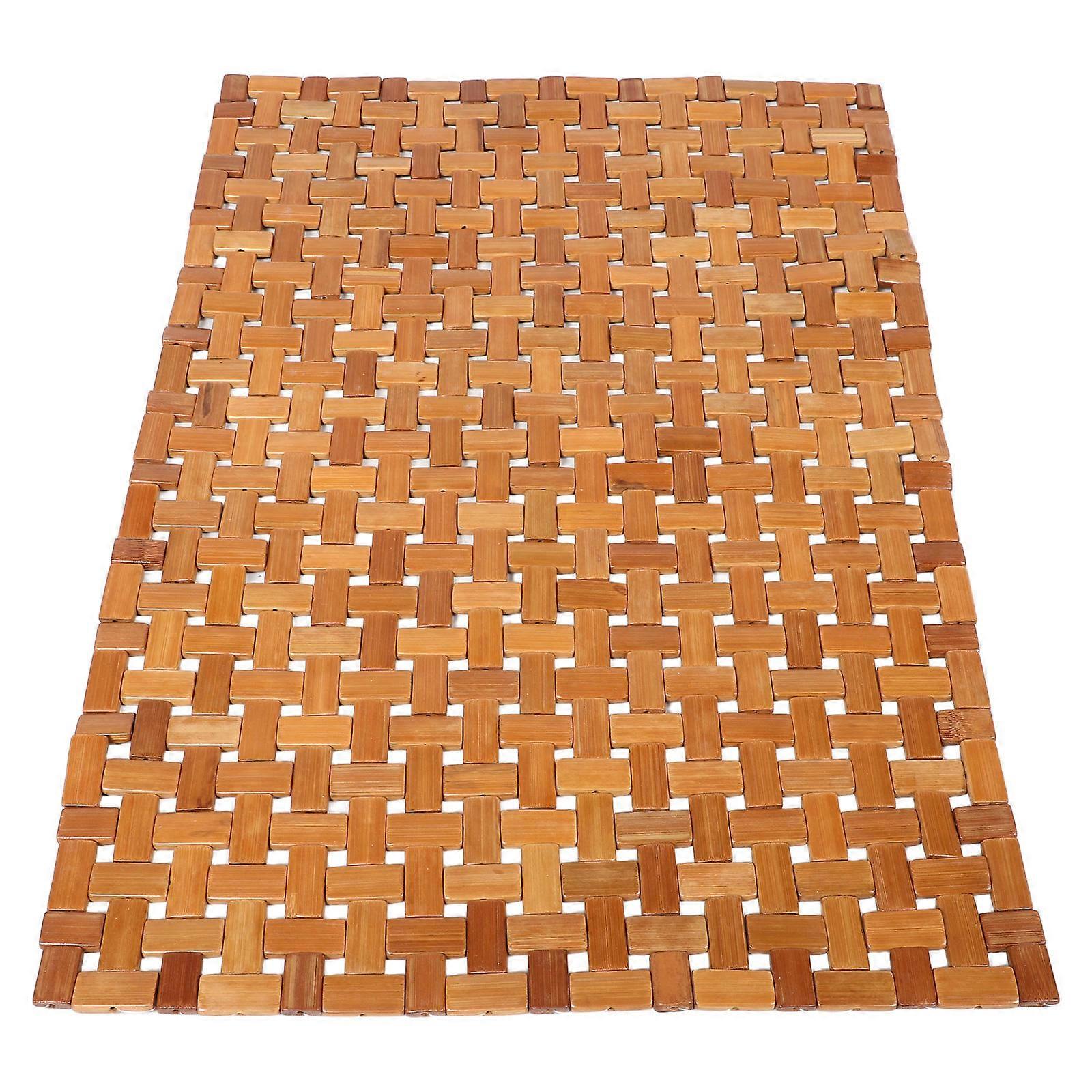 Bathroom Shower Mat Bamboo for 2Pcs Portable Non Slip Foldable Mats