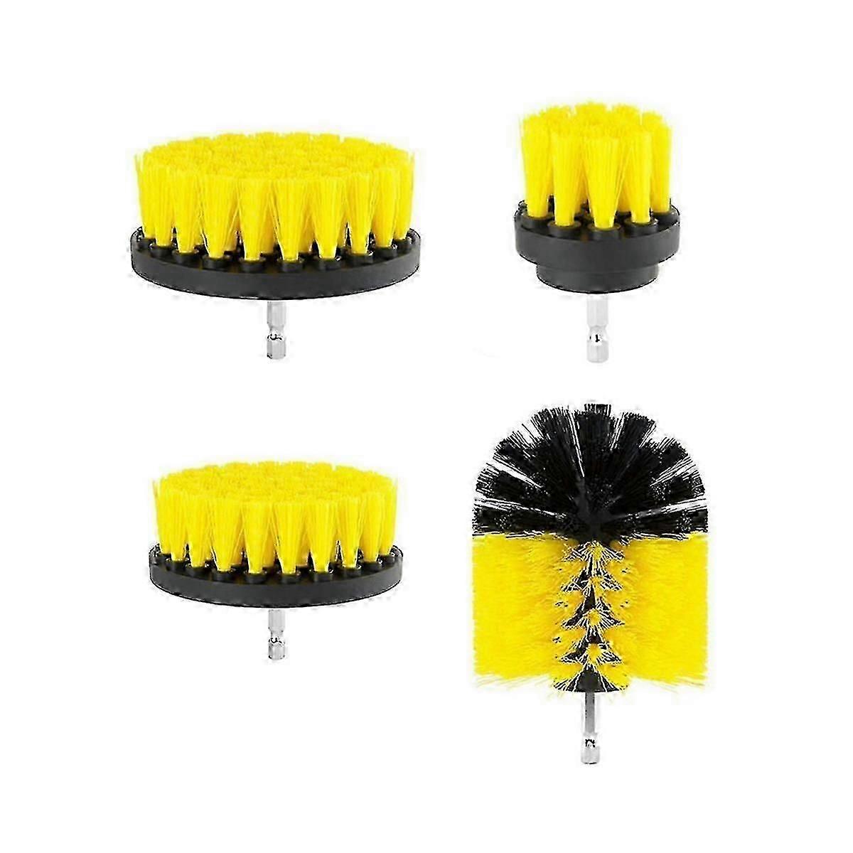 4-Piece Electric Cleaning Brush Head Kit Multi-Functional Ceramic Tile Space Car Hub No Dead Angle