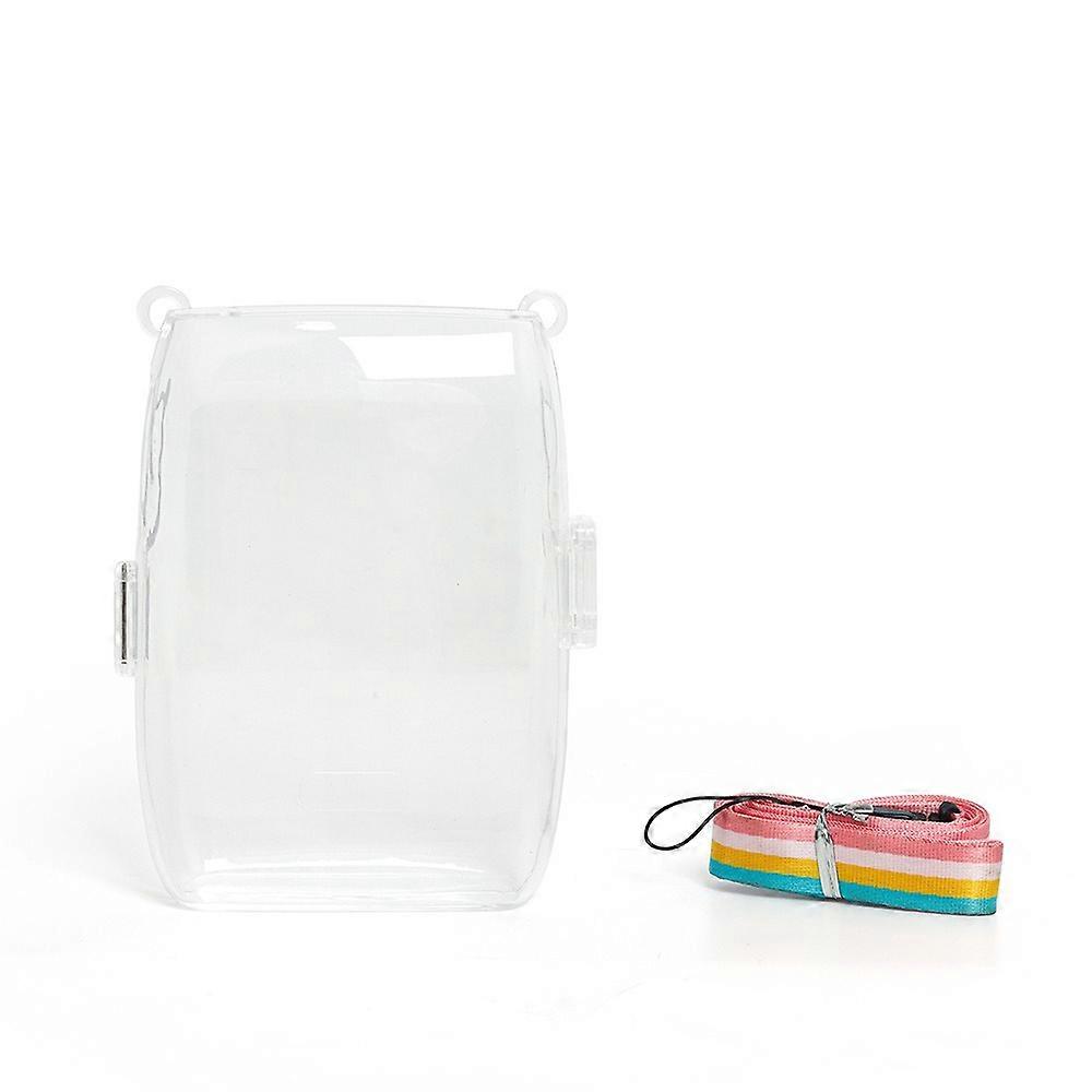 Transparent Protective Shell with Shoulder Strap PC Printer Carrying Case Shockproof for Fujifilm Instax Mini Link 3