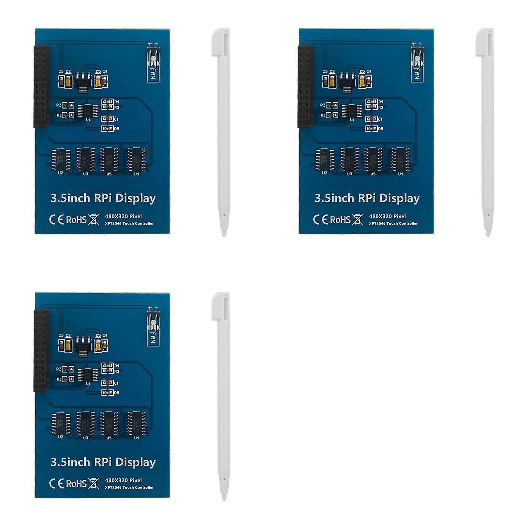3 Set 3.5Inch RPI Display Touchscreen 480X320 for Raspberry Pi 5 5B 20 Frame TFT LCD Module Screen Display with Touchpen