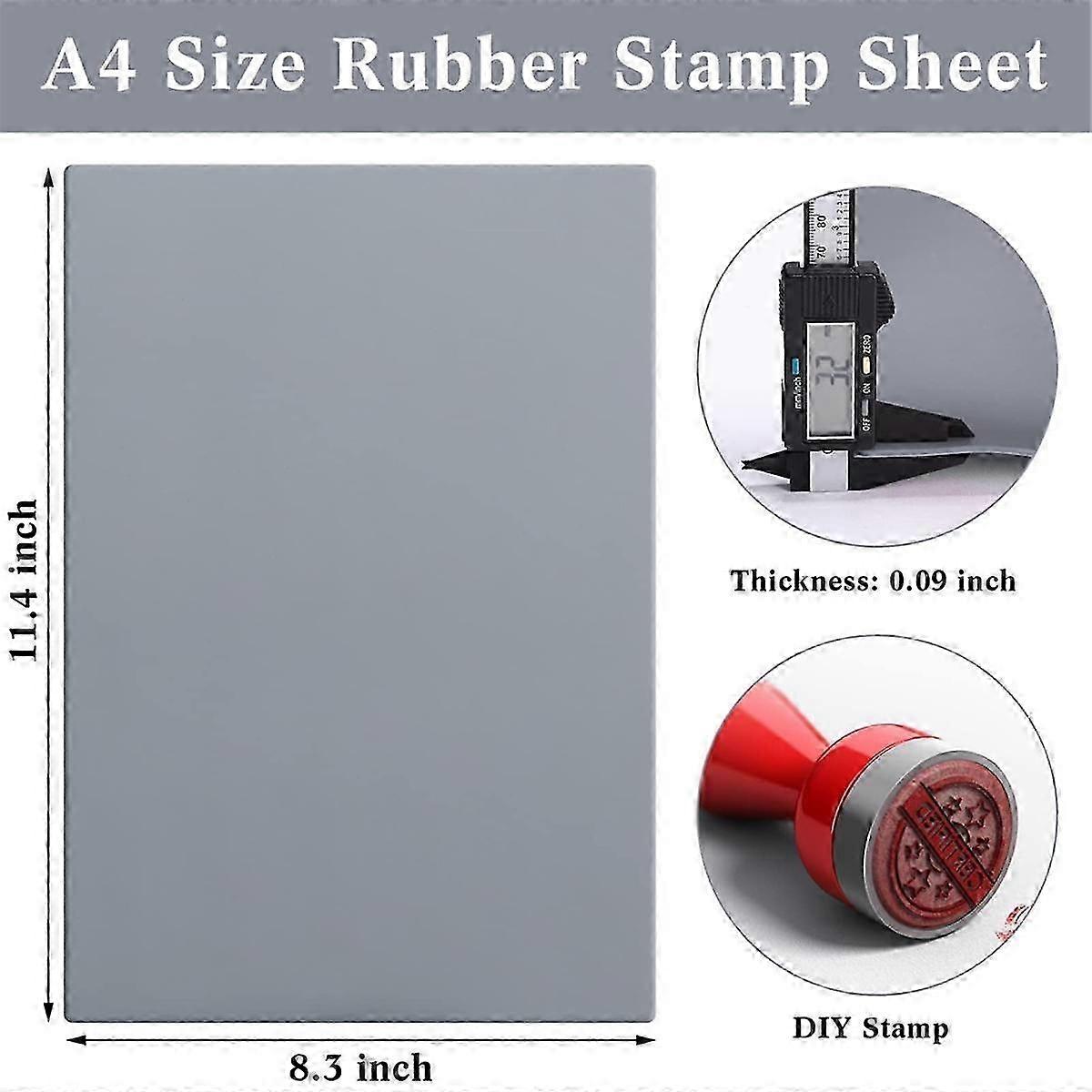 2 Sheets Rubber Stamp Sheets compatible Laser Engraving Machine, A4 Rubber Stamp Sheets compatible L