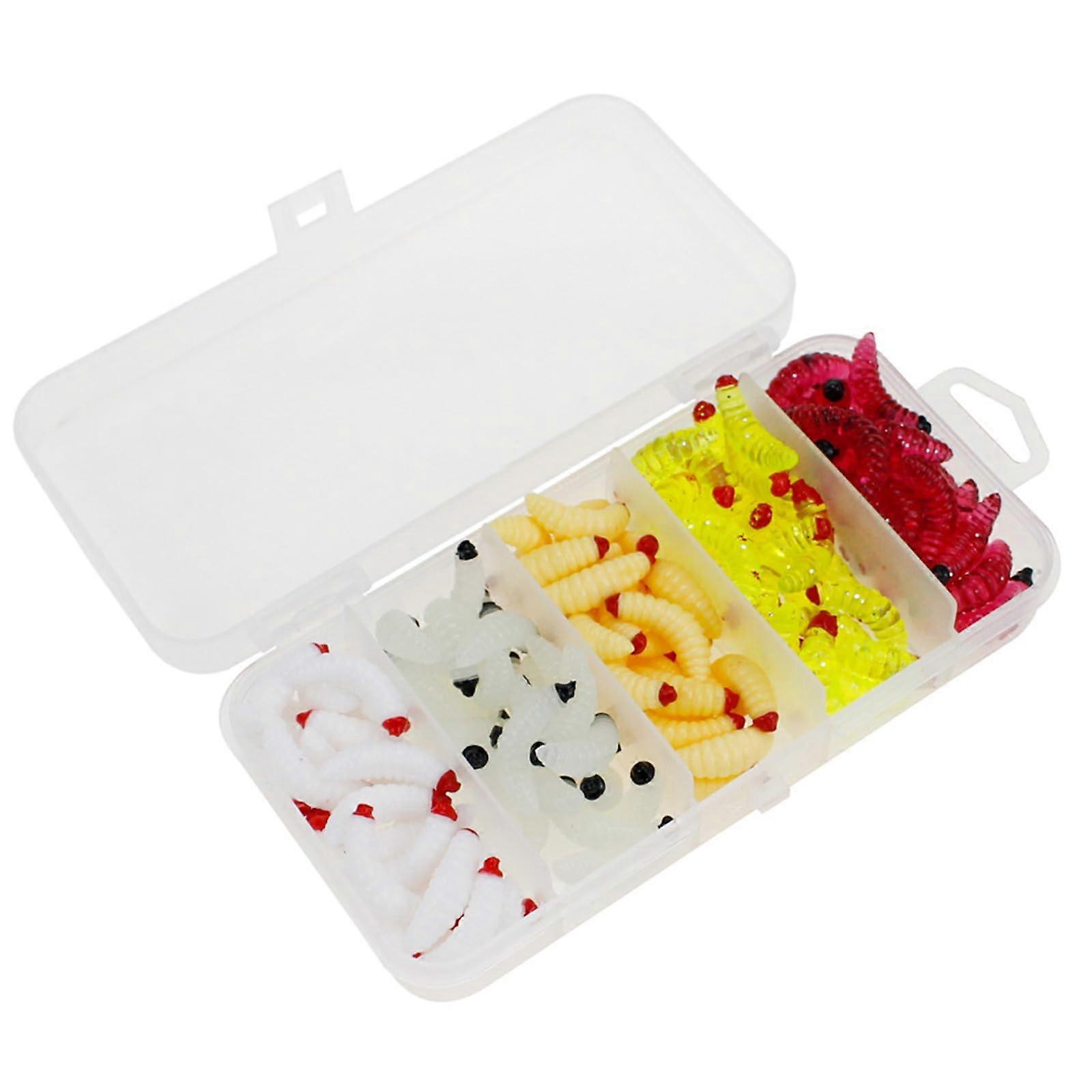 125pcs Soft Plastic Worm Fishing Lures Set, Strong Attraction, Versatile Silicone Baits