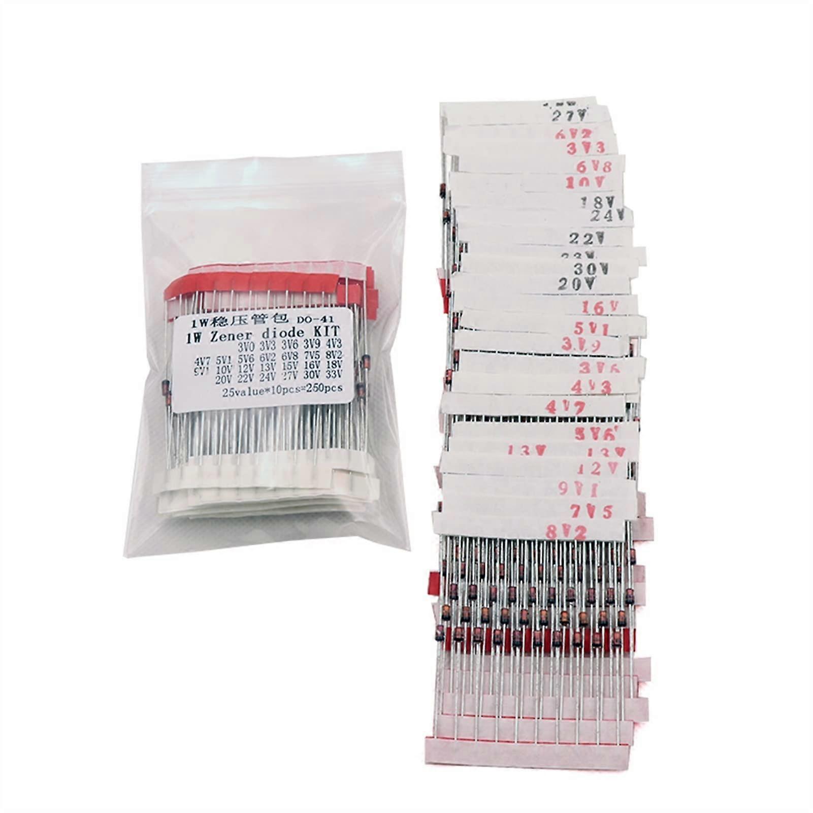 LED Diode Kit 250pcs 1W Zener Assortment Set  Luminance Energy Saving for DIY Projects