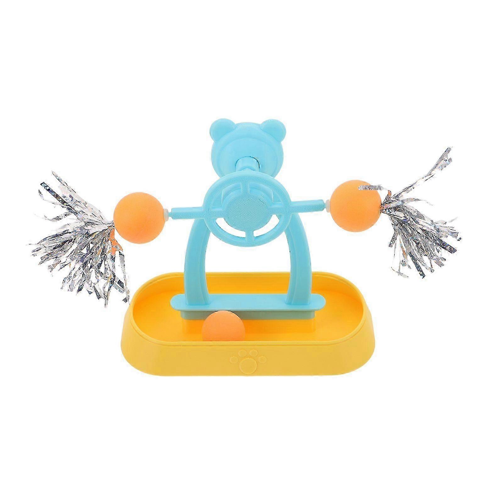 Interactive Indoor Cat Windmill Toy Stimulating Exercise Track Ball Teaser Wand Plastic Turntable fo