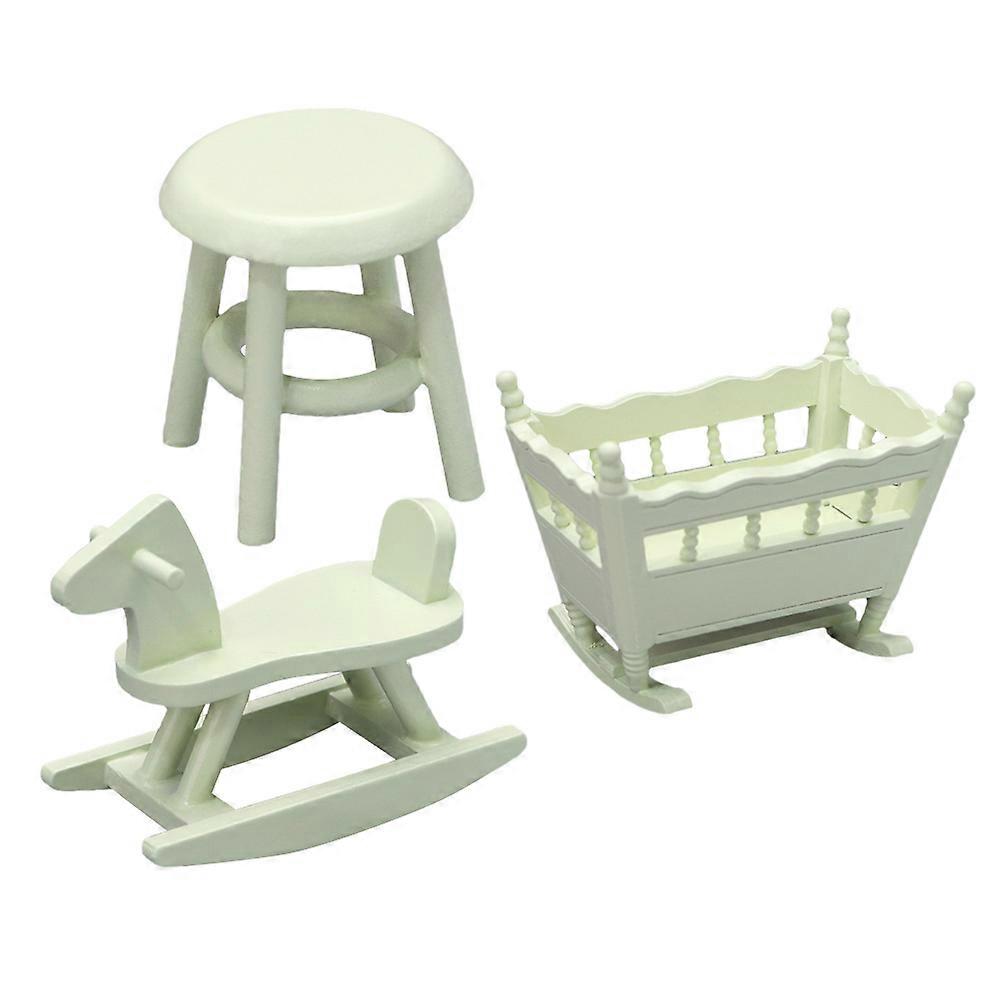 Mini House Decor Miniature Cradle for Decoration 1Set