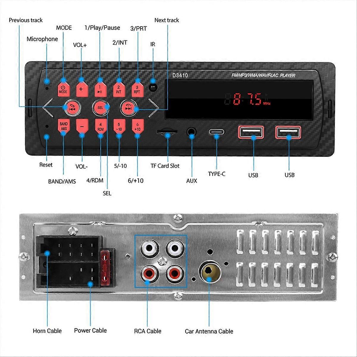 1DIN In-Dash Car Radio Stereo Digital Bluetooth Audio