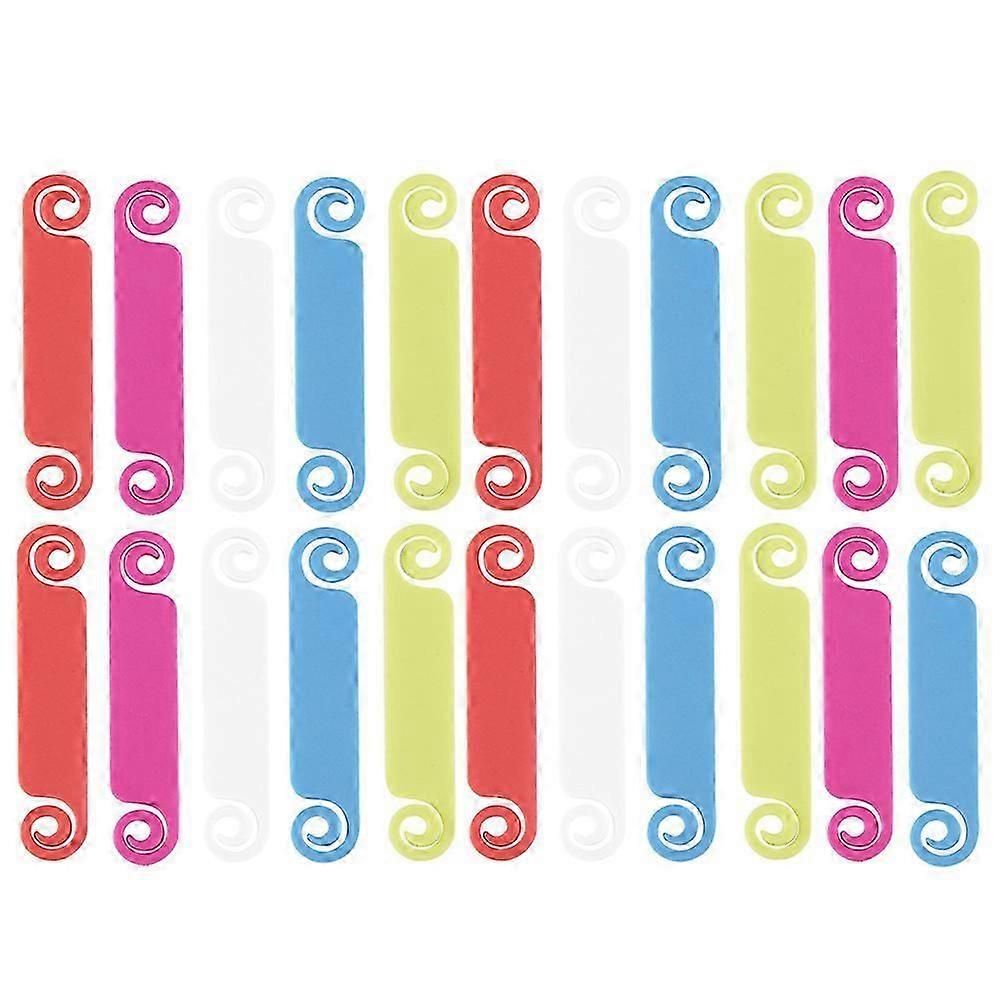 24 portable cable ties, practical and durable, with engraving available for longer cables, used for cable identification and data organization (random