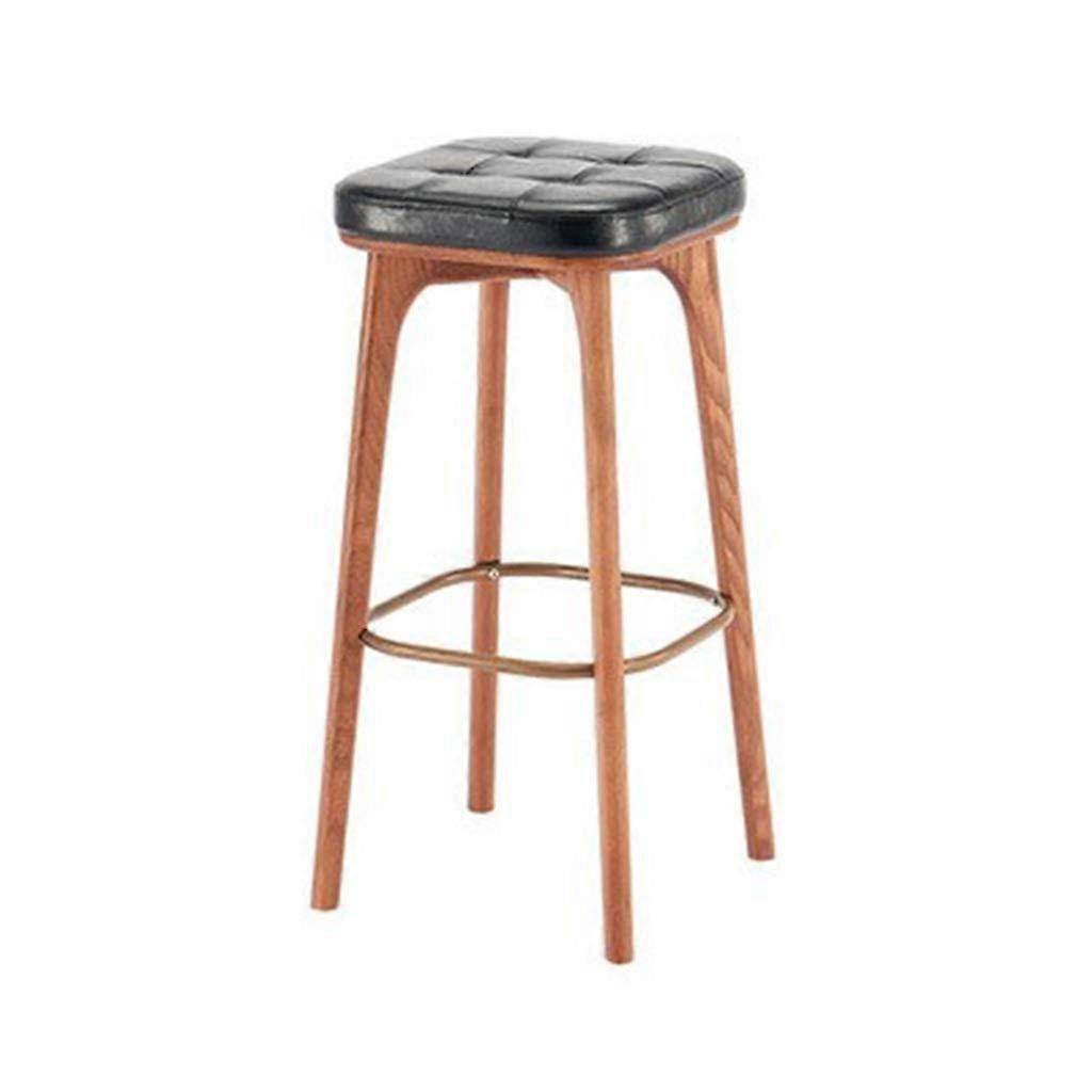 Bar Stool 37x37x65 cm with Compact Vertical Design for Breakfast Bar, Coffee , Neutral Finish