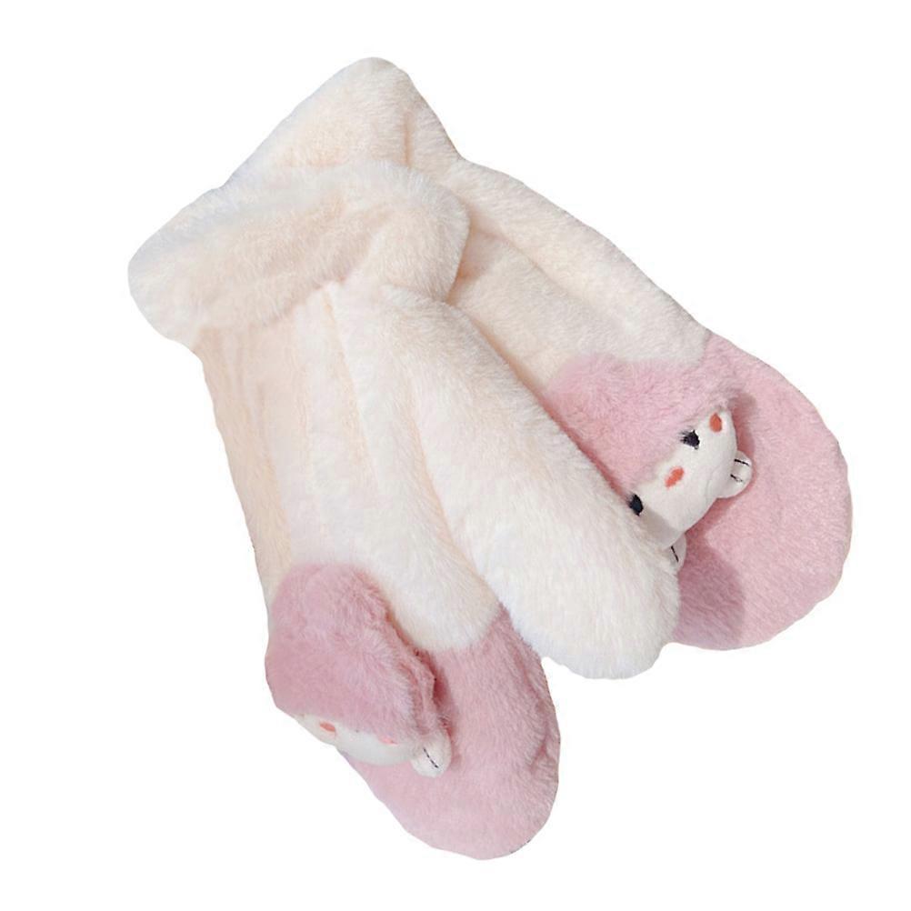 Windproof Gloves Cartoon Plush Gloves for Warm Keeping 1Pair