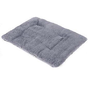 Self Warming Pet Mat Soft Plush Thermal Cat Dog Bed with Non Slip Bottom Winter Warm Gray M
