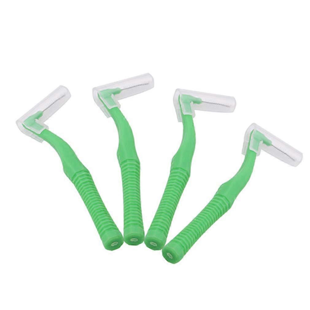Push Pull Interdental Brush 20pcs Slim Head Easy Teeth Cleaning for Braces Green