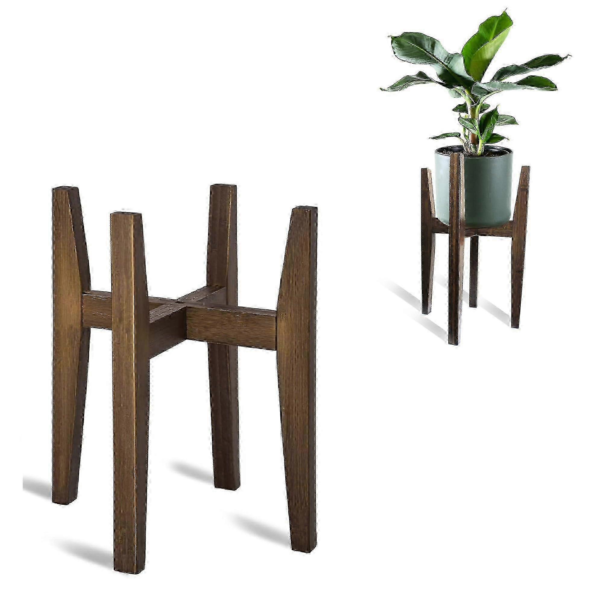Adjustable Bamboo Plant Stand, 8-12", Walnut