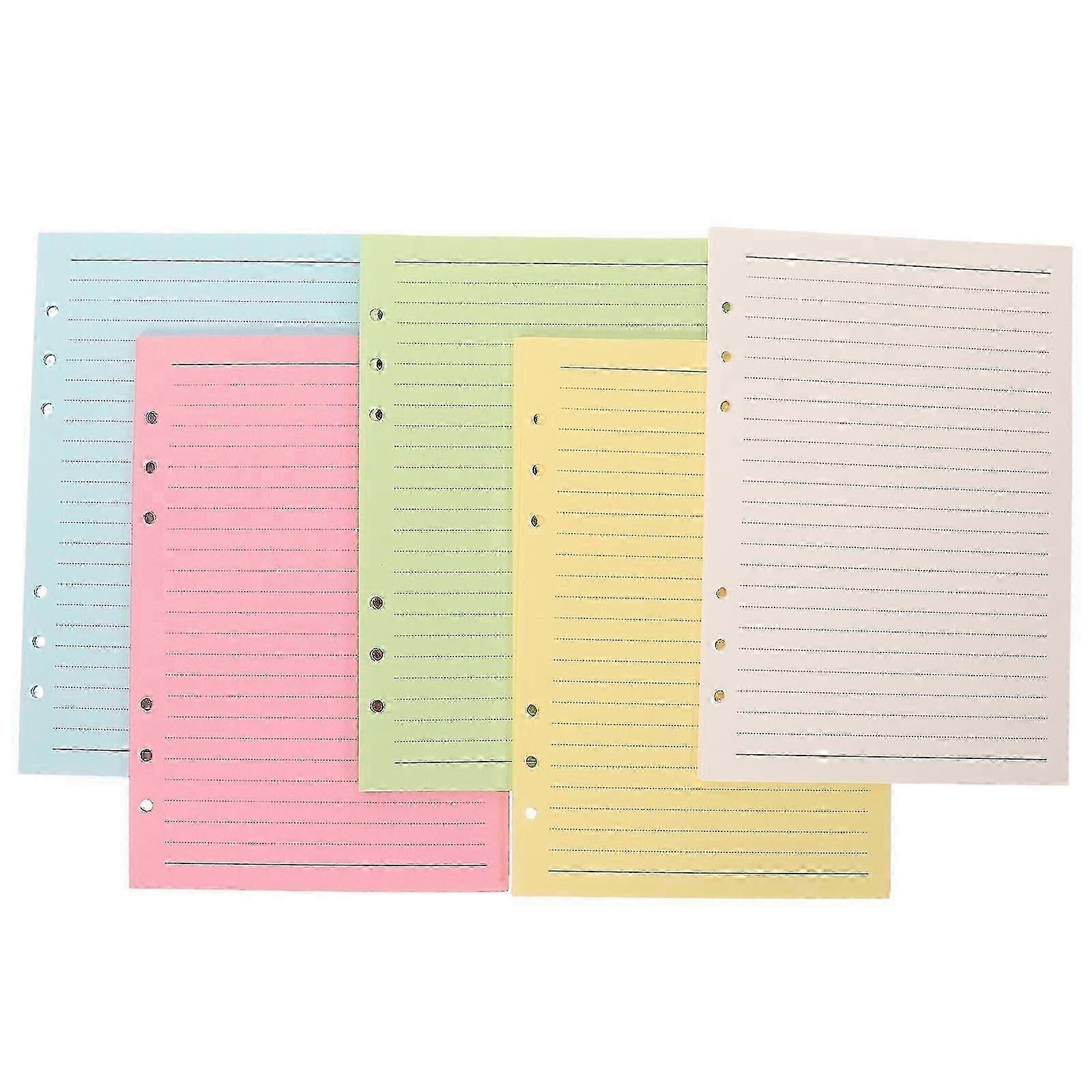Notebook Refill Paper compatible Notebook 100 Sheets Assorted Color Lined Loose Leaf