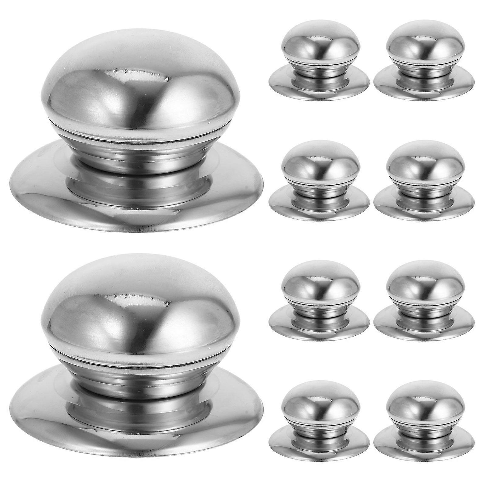 Secure Pot Lid Knobs with Comfortable Grip 10Pcs Stainless Steel Handles