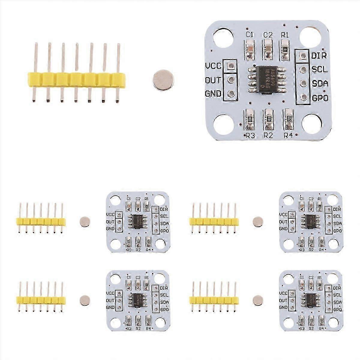 5Pcs AS5600 Magnetic Encoder Sensor Module 12Bit High Precision
