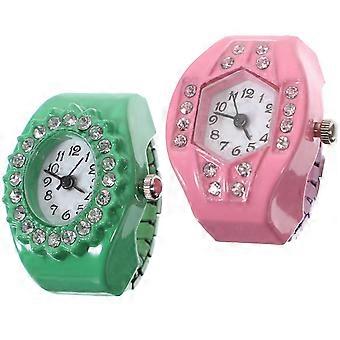 Bague-montre dessin animé pour enfants, 1 pièce, alliage bleu ciel, cadeau
