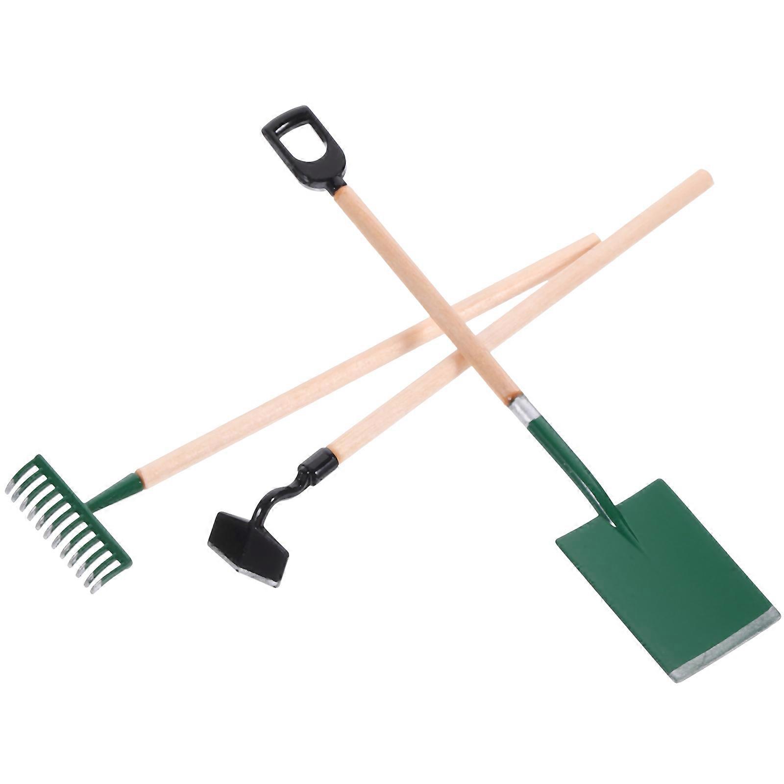 Mini Hoe Mini Gardener Tools Set for Decoration 3Pcs