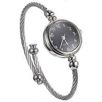 Frauen Mode Business Armbanduhren Luxus Armband Kleid Quarzuhr (Schwarz)