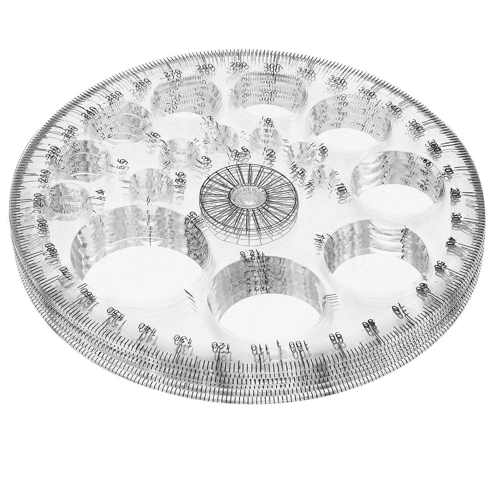 Protractor 360 Degree Protractor for Measuring Use 24Pcs Transparent Plastic Tool