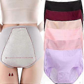 Hoge taille, lekvrije katoenen onderbroeken voor grote maten, 6 stuks. Hoge taille, lekvrije slips, plus size, maat 26-27.