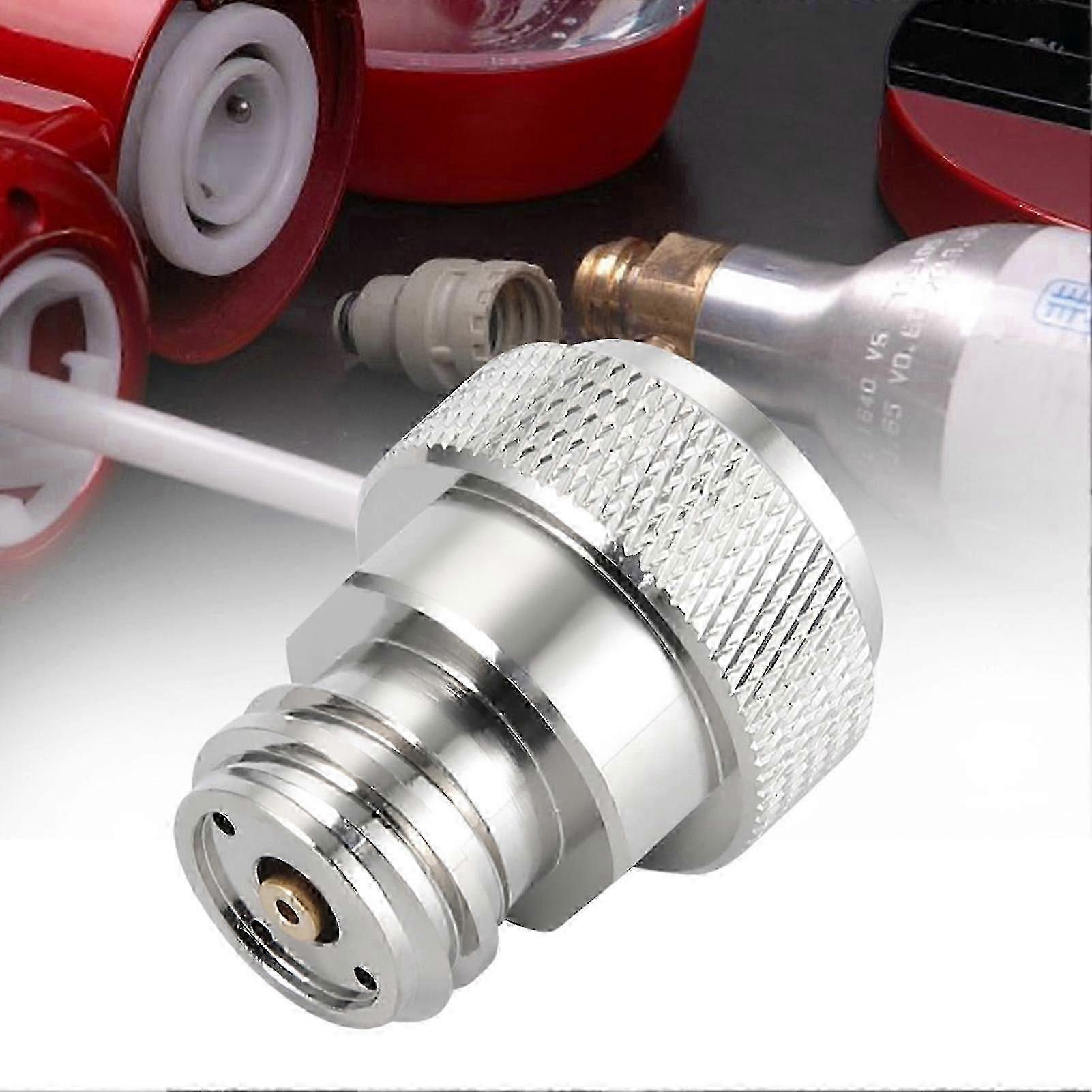 CO2 Adapter for Brass Tank Canister Conversion Silver