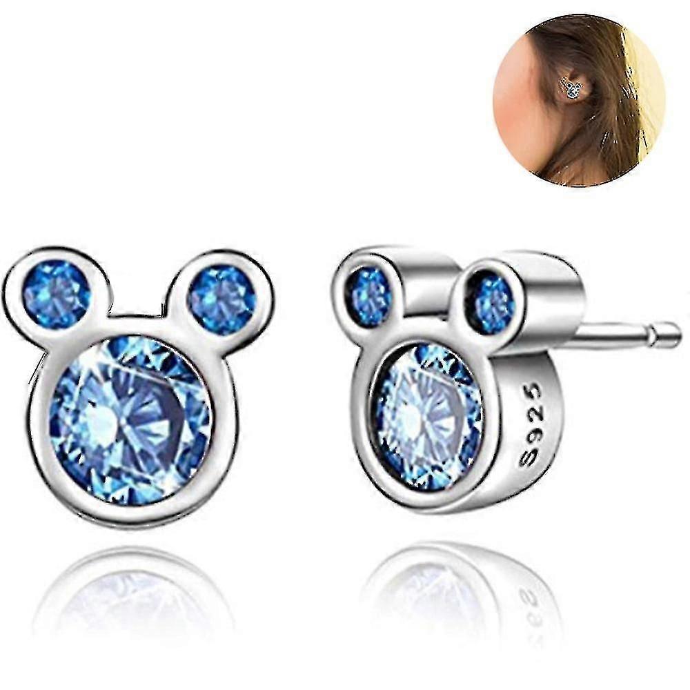 Women's Mickey Stud Earrings Mouse Shape Plated Crystal Earring