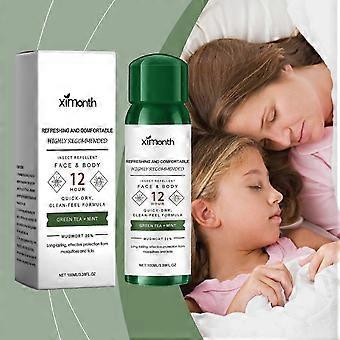Repelente de mosquitos Ximonth, spray de té verde de secado rápido, refrescante, con plantas, repelente de mosquitos, fragancia suave, frescor corporal.
