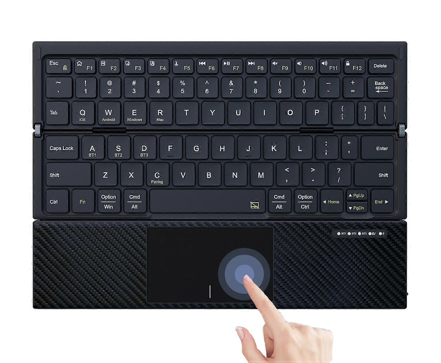 Jomaa Foldable Bluetooth Keyboard Portable Folding Wireless with Pocket Size