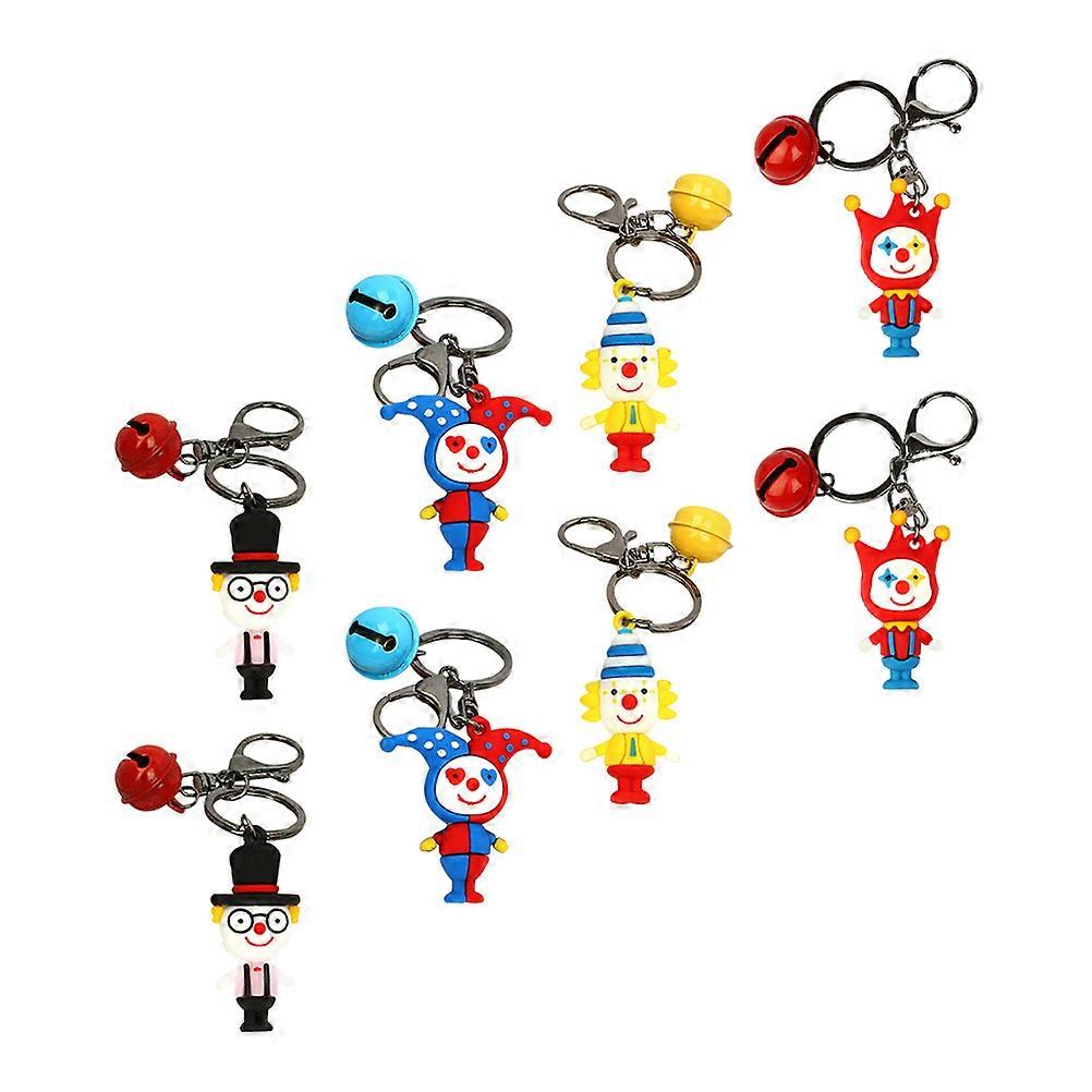 Funny Clown Pendants Clown Shape Keychains for Decor 8Pcs Set