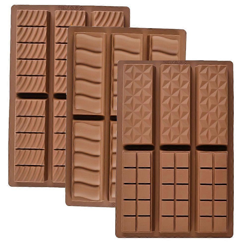 3-Piece Silicone Chocolate Mold Set - Rectangular, Square, Wavy
