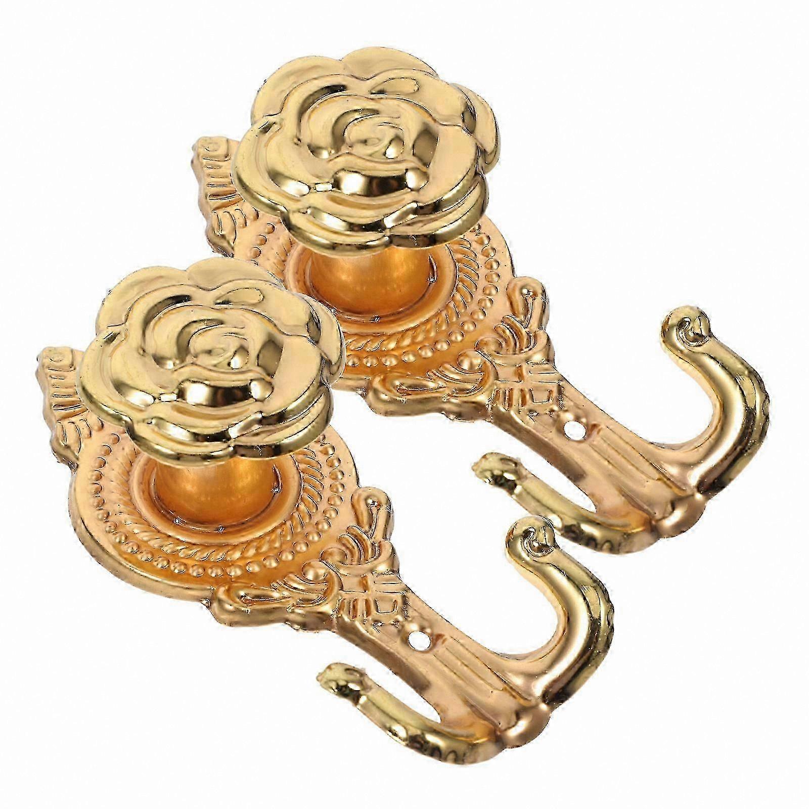 Home Hanging Iron Rose Wall Hooks, 2 Pcs Set