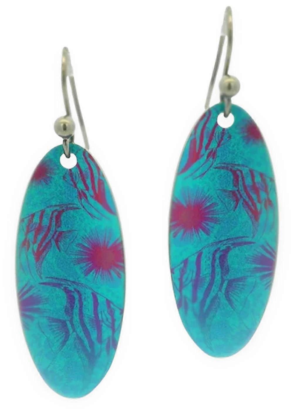 Ti2 Titanium Angelfish Drop Earrings - Green