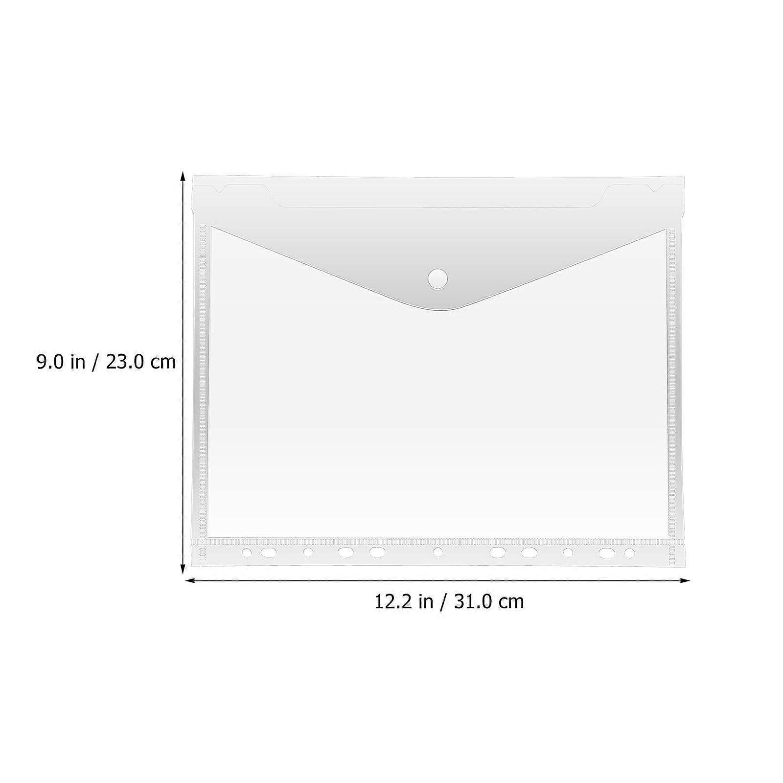 A4 Transparent Binder Pockets for Document Keeping with Snap Button 20Pcs
