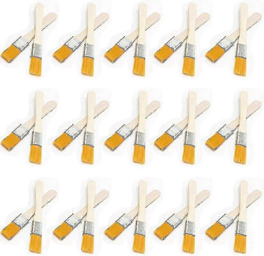 30 Stück Flachpinsel mit Holzgriffen