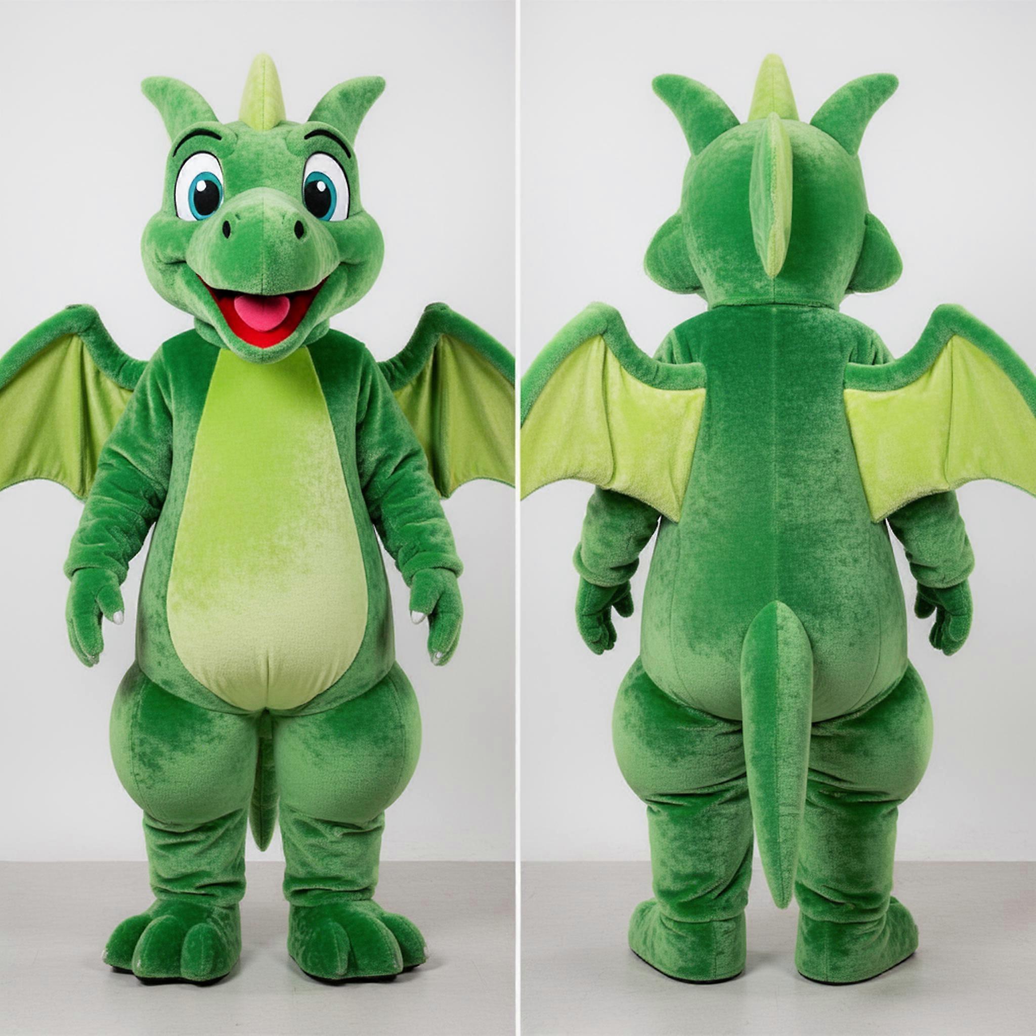 MASTICOT Emerald Green Broad Winged Pterodactyl Mascot
