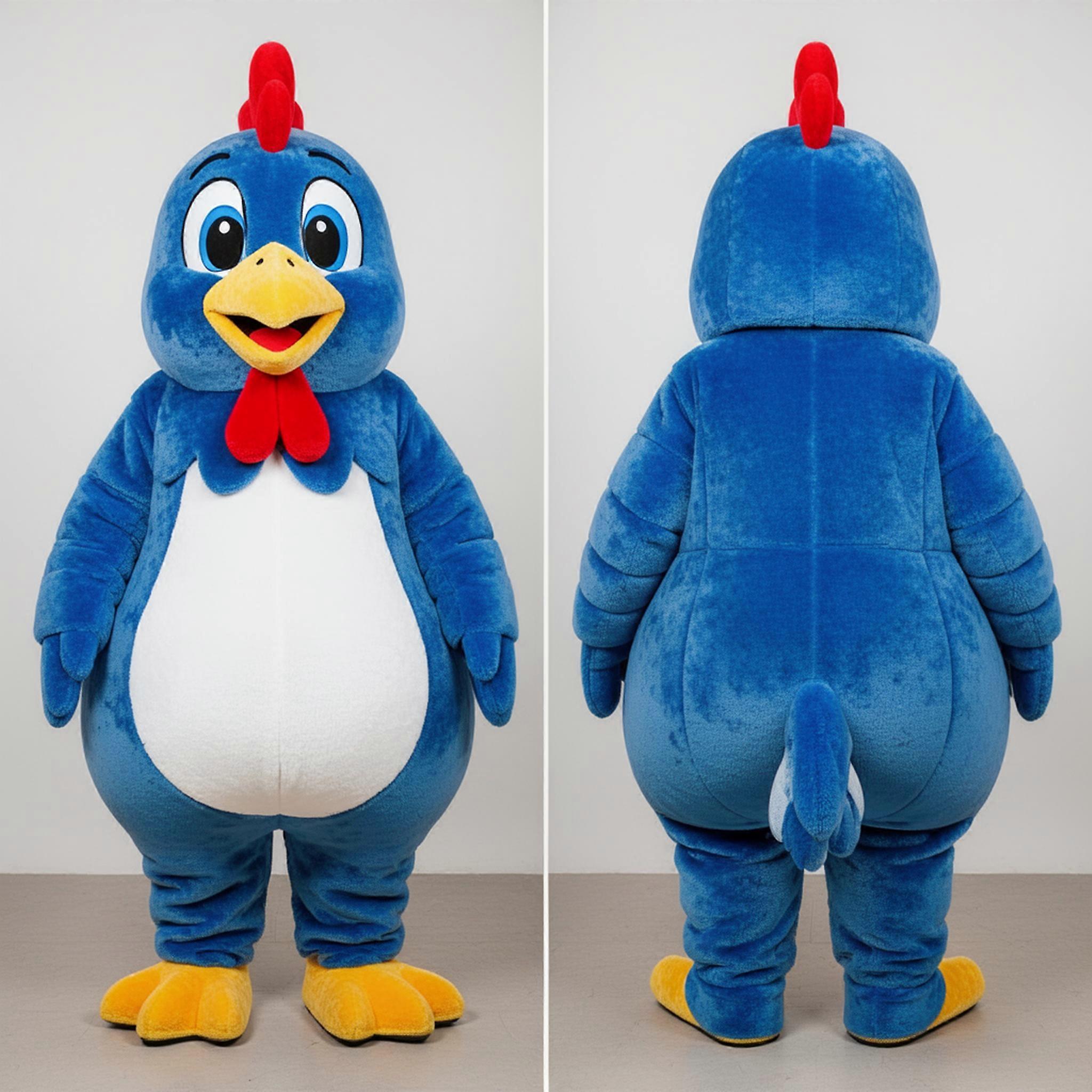 MASTICOT Navy Blue Feathered Hens Mascot