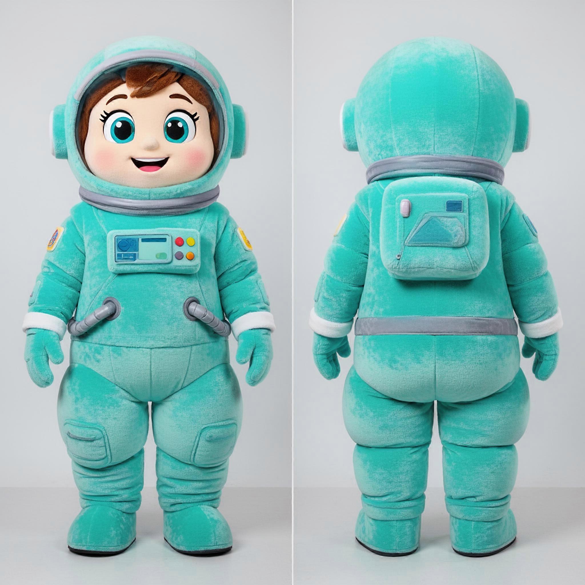 MASTICOT Turquoise Padded Astronaut Mascot