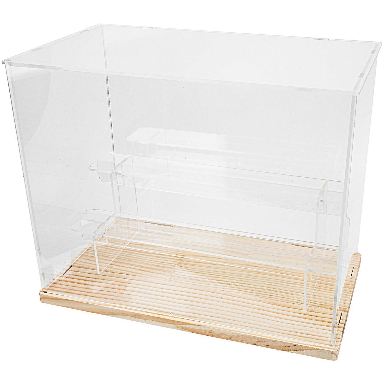 Desktop Display Box Transparent for Doll Storage with Three Layers